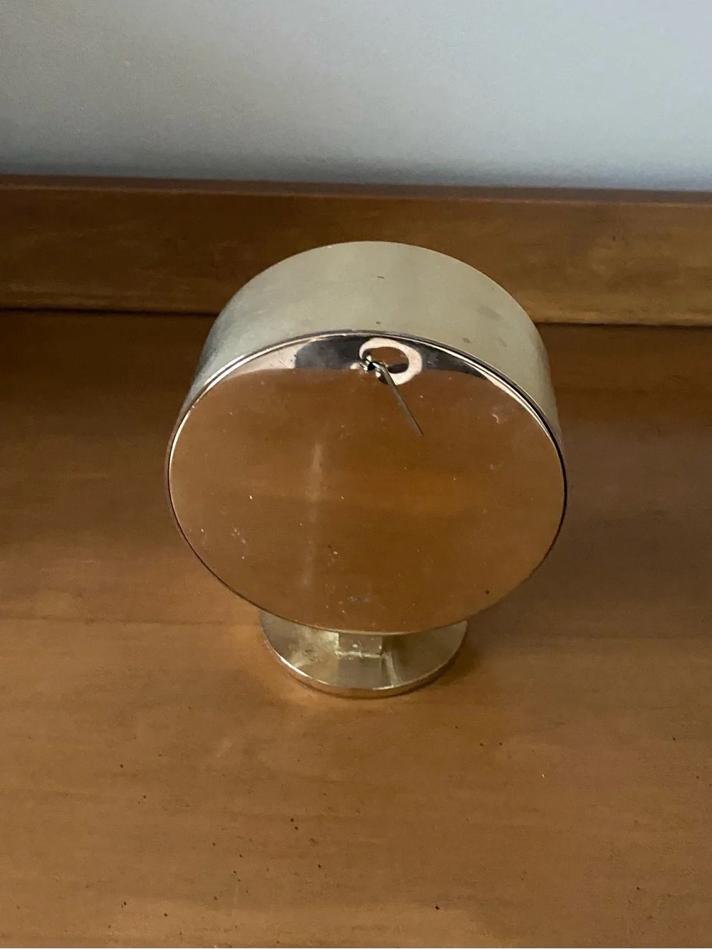 Vintage Howard Miller Brass Museum Desk Clock Quartz Round West Germany